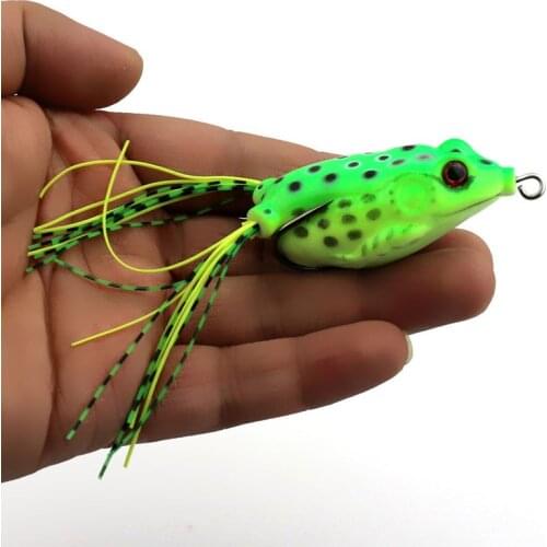 5Pcs Soft Plastic Fishing lures Frog lure With Hook Top Water 6.5CM 13G Artificial Fish Tackle