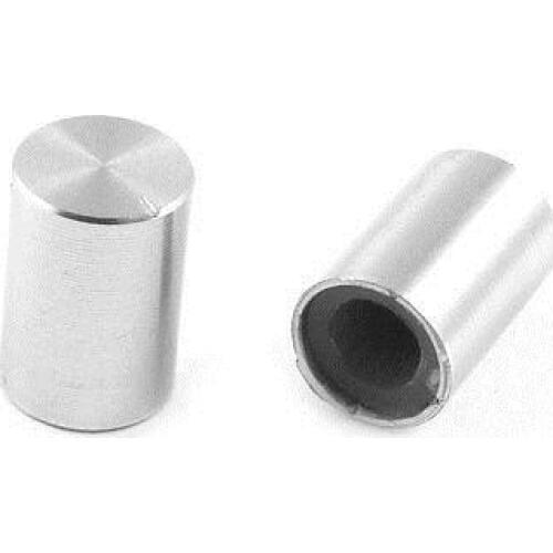 5 Pcs 10mm x 14mm Aluminum Rotary Potentiometer Knobs Silver Tone