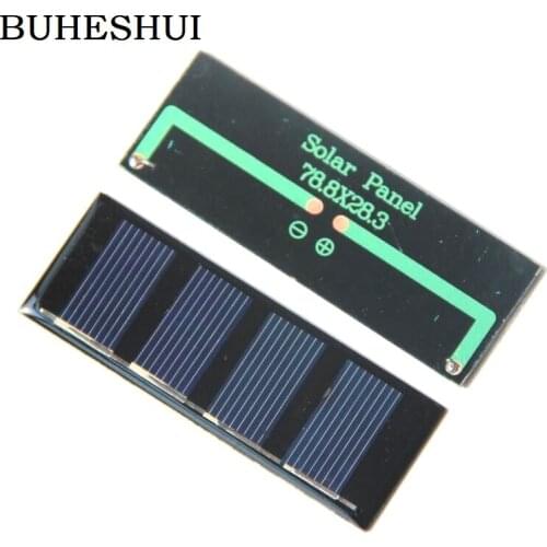 BUHESHUI 0.2W 2V 100MA Mini Solar Cell Polycrystalline Solar Panel Diy Solar Toy Panel Solar Module Education Kits78.8x28.3MM