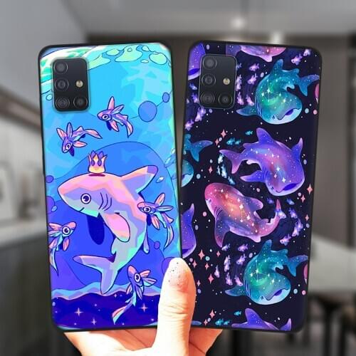 Cosmic Whale Shark Animal Phone Case For Samsung Galaxy M51 M31 M11 M21 M30S M40 NOTE 20 Ultra 10 Pro 9 8 Black Silicone Cover