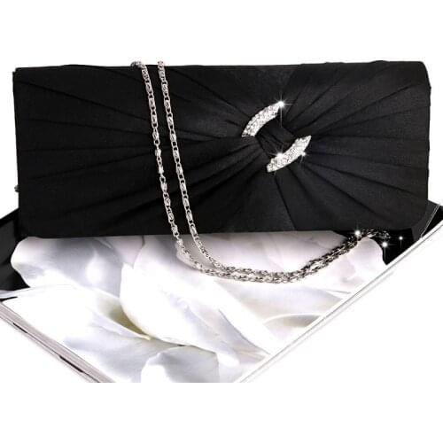 D0LF Evening Handbag Purse Women Rhinestone Bridal Shoulder Clutch Bag Chain