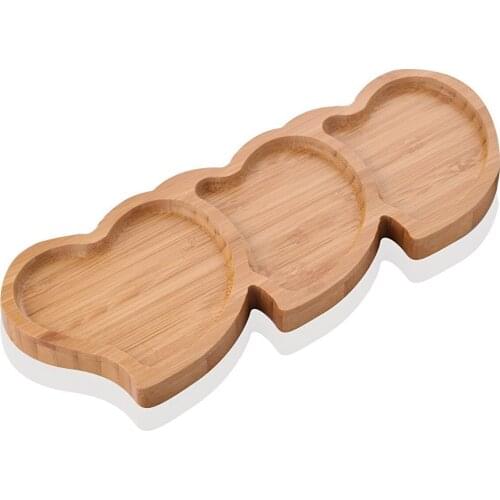 Heart Shaped 2 Section Snack Plate Bamboo Amor