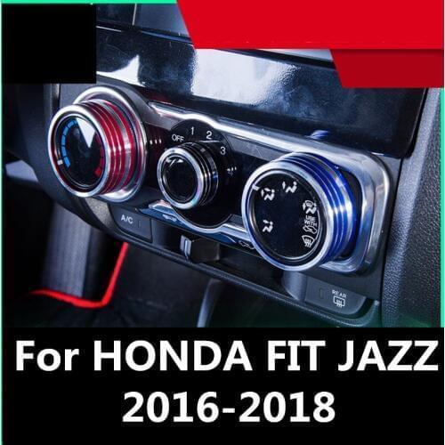For HONDA FIT JAZZ 2016-2018 Air Conditioning Button Knob Ring Cover Interior decoration Auto Accessories