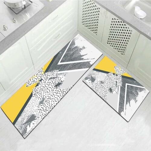 European Washable Long Kitchen Floor Mat Non-slip Bathroom Entrance Door Pad Bedroom Living Room Bedside Area Rugs