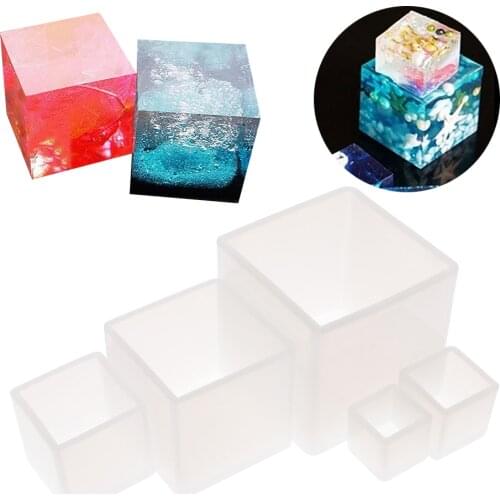 1PC New Transparent Square Cube Silicone Mould Crystal UV Epoxy Resin Molds DIY Craft Pendant Jewelry Mold Jewelry Making Tools