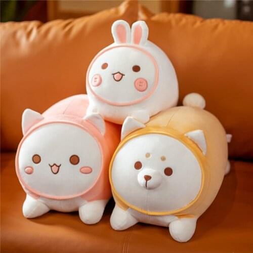 30-50cm Cute Funny Dumpling Toys Stuffed Lovely Rabbit Cat Bear Animal Plush Doll for Kids Children Girls Soft Cartoon Pillow