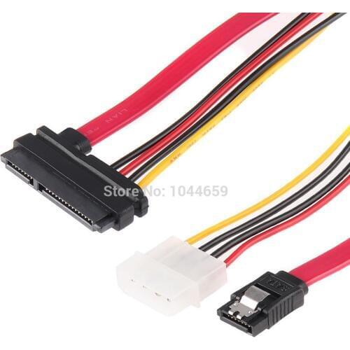 15+7 22Pin Serial Power Data Sata to 4 Pin IDE Power SATA Data Hard Drive Connector Combo Cable for PC computer