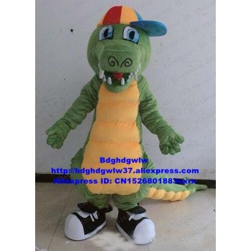 Green Crocodile Alligator Mascot Costume Adult Cartoon Character Outfit Parents-child Campaign Pedagogical Exhibition zx759