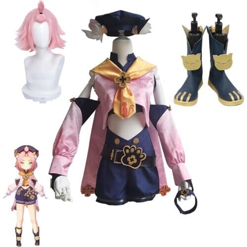 Game Genshin Impact Diona Cosplay Costumes Tops Pants Uniform Shoes Wig Accessories Full Set Clothes Halloween Carnival Party
