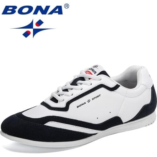 BONA 2020 New Designers Suede Mens Casual Shoes Fashion Sneakers Street Man Footwear Leisure Shoes Mansculino Zapatos De Hombre