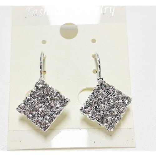 LELX New Crystal Square Shape Stud Earring for Women Jewelry