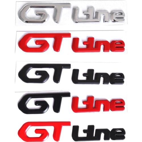 2x GT Line Emblem Car Fender Side Rear Trunk Metal Badge For KIA Stinger Forte Sport Optima Rio
