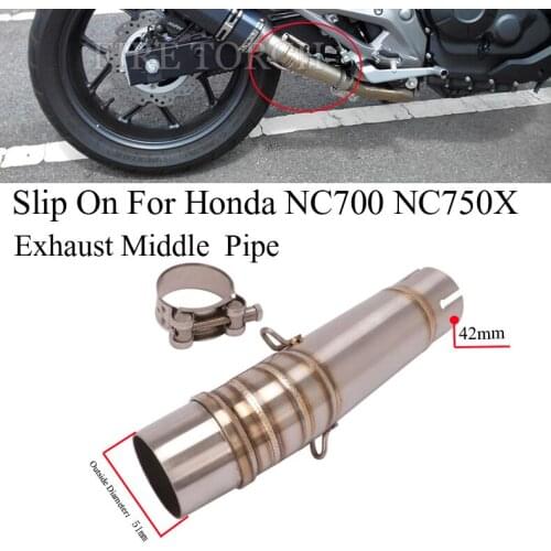 Motorcycle Exhaust Escape Modified Middle Link Pipe Slip On For Honda NC700 NC700X NC750 NC750X NC700S 2012 2013 2014 2015 Years