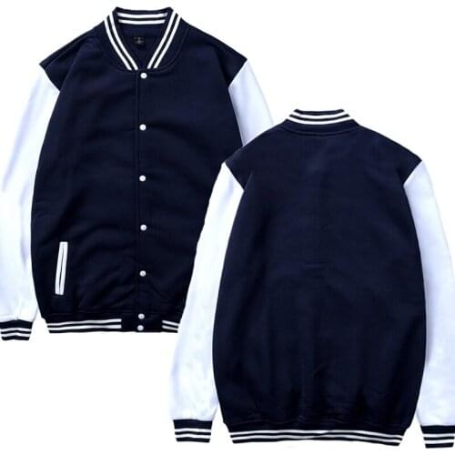 2021 Men Solid color Baseball uniform Sportswear Casual Mens Jacket Fleece baseball Jacket Slim Fit Unisex Clothing