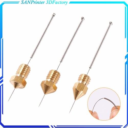 10pcs/set 3D Printer stainless steel nozzle cleaning needle drill bit 0.4mm accessories reprap ultimake for CR10 CR-10S Ender 3