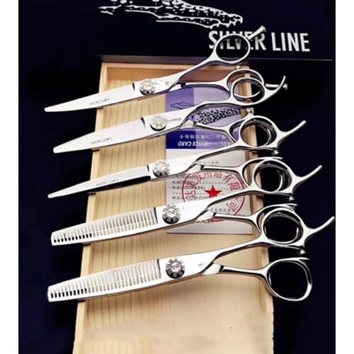 6 Professional Hair Salon Structure Scissors Set Cutting Barber Haircut Thinning Shear Scissors Hairdressing Hair Tools Scissors