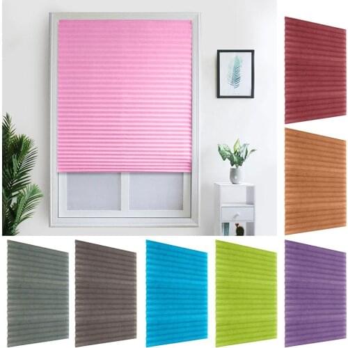 Solid Color Household Kitchen Pleated Shades Blinds Balcony Cafe Window Bathroom Home Curtain