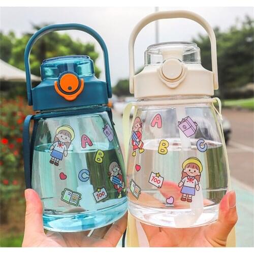 1300ml Big Capacity Plastic Water Bottles For Girls Kids PP Plastic Travel Drinking Bottle School Durable BPA Free Tea Outdoor