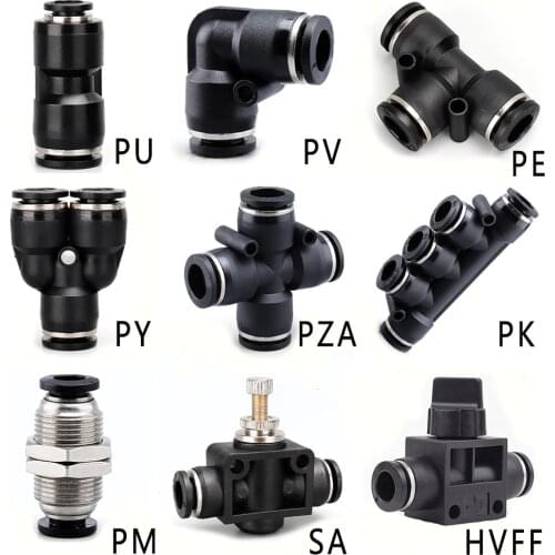 Pneumatic Quick Coupling Air Compressor Tool Fitting Hose Fitting Pipe Fitting Hose Fitting PU PV PE PY PK SA Black High Quality