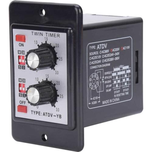 Knob Control Time Switch Relay On Off Timer Relay ATDV-YB AC110V/220V50/60Hz