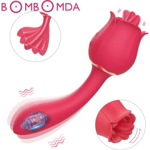 Rose Vibrator Clitoris Licking Female Dildo Vibators Licking Clit Stimulator Sex Toys for Women Nipple Vagina Toys for Adults 18