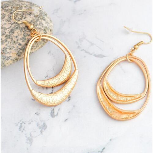 Drop earrings Double Circle Minimalism Ancient color Charm Dangle Earrings Women Classical Earring Jewelry Earrings for Women