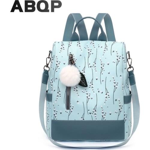 ABQP Travel Women Backpack Waterproof Oxford Girls School Backpack Anti Theft Back Opening Backpack Bags For Women