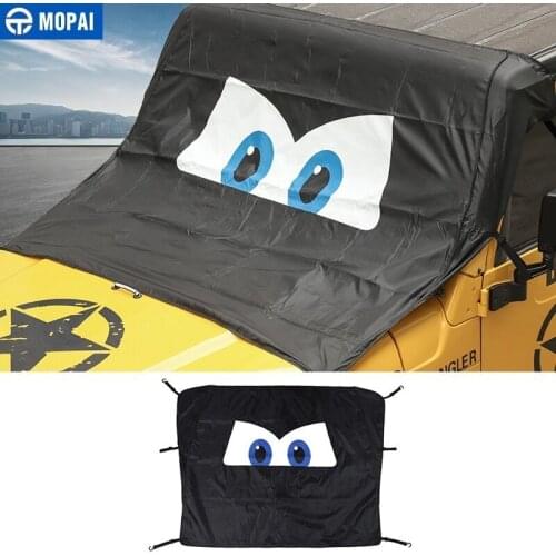 MOPAI Windshield Sunshades for Jeep Wrangler 1997-2018 Car Front Window Anti Snow UV Rays Sun Visor Cover for Wrangler TJ JK JL