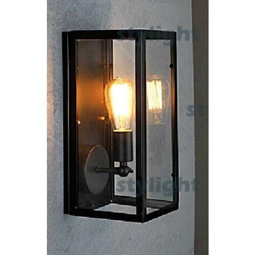 Filament NARROW wall sconce loft wall light American country wall lamp metal stair belcony bar hotel lobby vintage glass box
