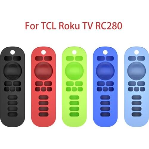 Protective Case Cover Silicone Sleeve Shockproof Anti-Slip Replacement For TCL Roku TV RC280 Remote Control Luminous Case Cover