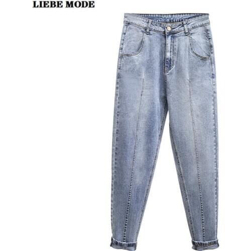 Womens Stretch Mom Jeans High Waist Plus Size for Women Loose Oversize Jeans Trousers Blue Harem Jean Boyfriend Femme 4XL 5XL