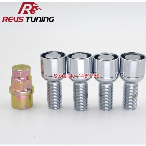 4PCS M14X1.5 Auto Wheel Lock Key Nuts For Euro Cars