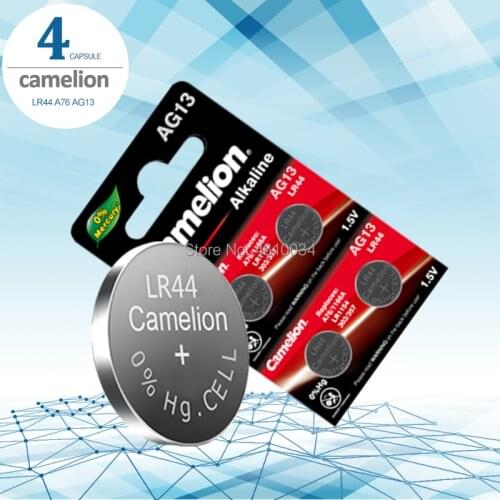 Camelion 4pcs 1.5V Button Cell Battery lr44 Lithium Coin Batteries A76 AG13 G13A LR44 LR1154 357A SR44