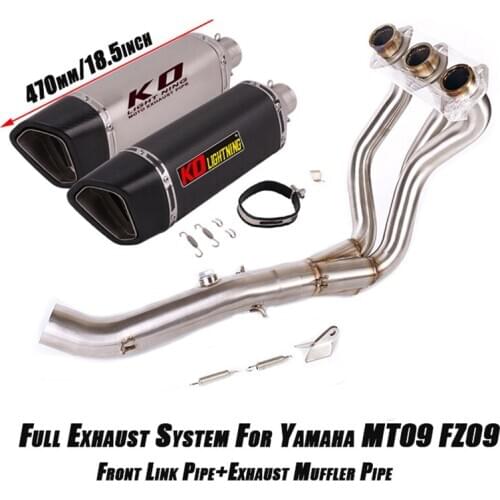51mm Front Link Pipe Connect Tail Exhaust Muffler Tube Full Set System Lossless installation For Yamaha FZ09 MT09 Until 2020