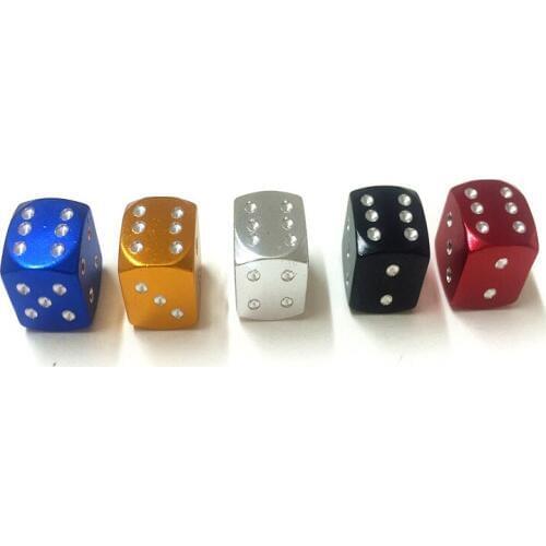 Aluminium 5 Colors Car Wheel Stem Tyre Air Valve Dustproof Cap Dice Tire Valve Caps Bike MTB Truck Dust Cap 4pcs/lot