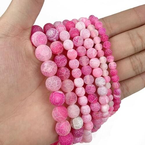 MKTREG Natural Rose Weathered carnelian beads Stone Round Loose bead ball 6/8/10/12MM Jewelry necklace bracelet DIY making 15