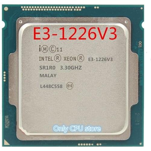 Free shipping intel E3-1226V3 3.30GHz Quad-Core 8MB SmartCache E3-1226 V3 HD Graphics P4600 DDR3 DDR3L 1600 FCLGA1150 TPD