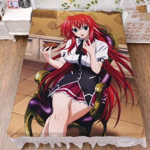 Coscase Japanese Anime High School DxD sexy girl Rias Gremory Toujou Koneko Milk Fiber Bed Sheet & Flannel Blanket Summer Quilt