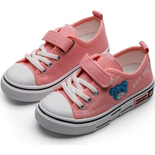 Children Canvas Shoes 2021 New Girls' White Shoes Boys' Flats Soft-soled Casual Shoes Flats Cute Kids Shoes Student Fashion Hot
