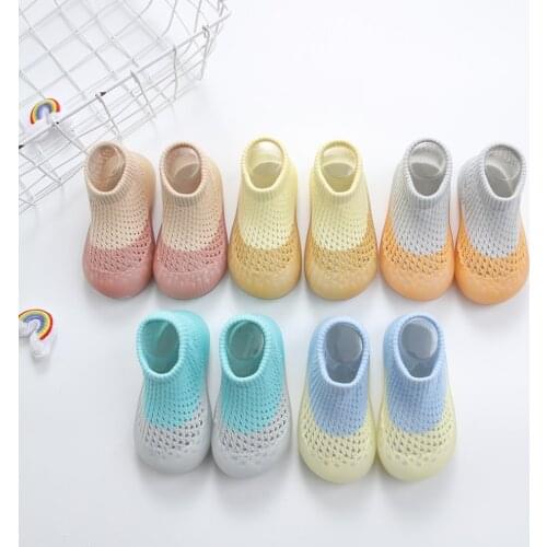 Baby sock shoes for summer cute cotton mesh socks 0-3 years floor anti-slip shoes