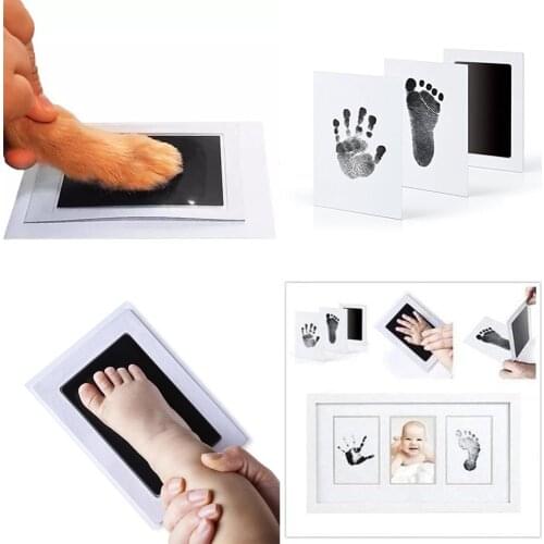 Baby footprint set Safe Non-Toxic Handprint Paw Print Infant Souvenirs NoTouch Skin For Newborn Cushion Ink Footprint Infant Toy
