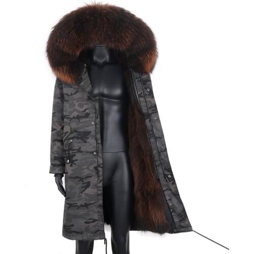 X-long Mens Jackets Winter Casual Man Coat Outdoor Hooded Windbreaker Waterproof Fur Parka Fox Fur Collar Detachable Men Cloth