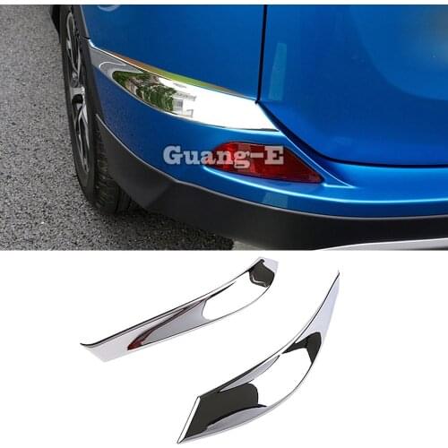 For Toyota RAV4 2016 2017 2018 2PCS Car body styling ABS Chrome Rear Bumper Corner Protection Trim Fog light Eyelid strip 2pcs