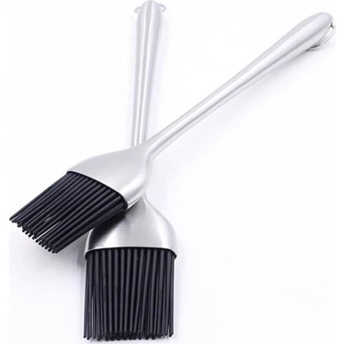 Home BBQ Oil Brush Stainless Steel Handle Cake Pastry Barbecue Brush Oil Cooking Baking Tool