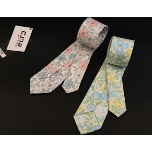 New Fashion Women Mens student Narrow Neck Tie Cotton Print Floral Skinny Slim 6cm Designers Neckties 30pcs/lot