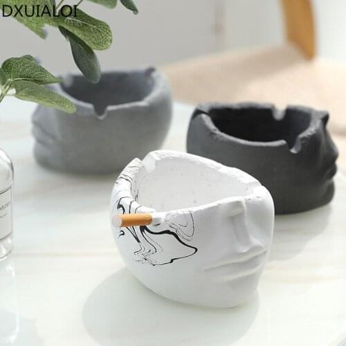 Creative human face cement ashtray Nordic tea table cement ashtray Ashtray household goods ashtray Home decoration accessories