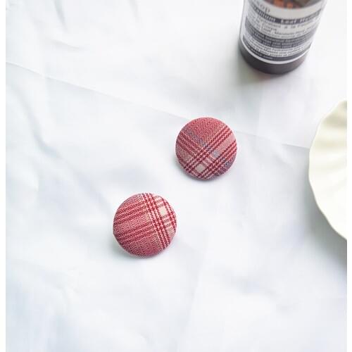 Korean style round earring cloth circle fashion temperament summer simple stripe trendy earrings earrings
