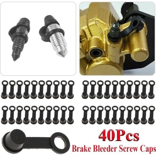 40pcs/set Motorcycle Dust Cap Bleed Nipple Brake Screw Caps Brake Caliper Cover Motorcycle Valve Rubber Dust Cap Brake Bleeder