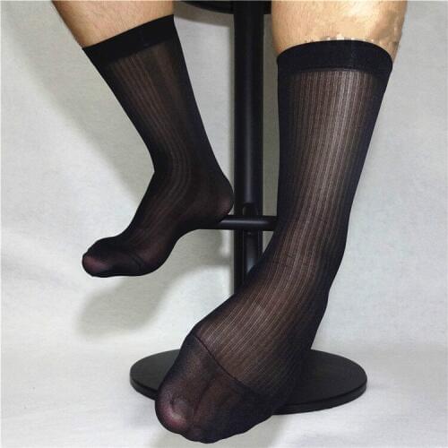 Men Socks Gifts for Men Formal Wear Suit Men Dress Socks Sexy Thin Sheer Socks Exotic Transparent Business TNT Socks