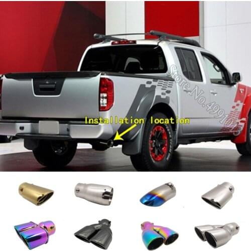 For Nissan Frontier 2017-2019 car stickers cover muffler exterior back end pipe dedicate exhaust tip tail outlet ornament 1pcs
